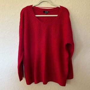 Ana red long sleeve sweater, size 1X, NWOT